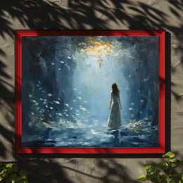 Dreamlike Ethereal Woman in Abstract Artistic Poster