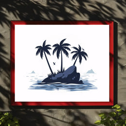 Tropical Island Escape Modern Art Poster