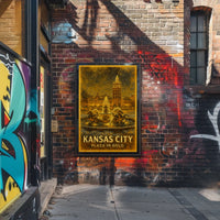 Kansas City Plaza in Gold Poster