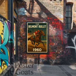Belmont Bullet Vintage Sports Racing Poster