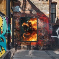 Fiery Knight in Battle: Epic Fantasy or Mythology Poster PosterGoat