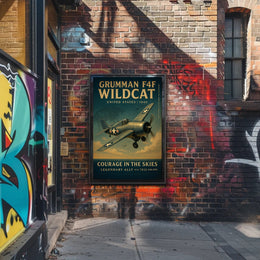 Grumman F4F Wildcat Tribute WWII Poster