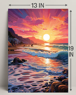 Vibrant Coastal Sunset Poster PosterGoat