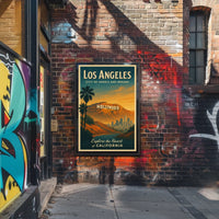 Los Angeles Vintage Hollywood Sign Poster Art