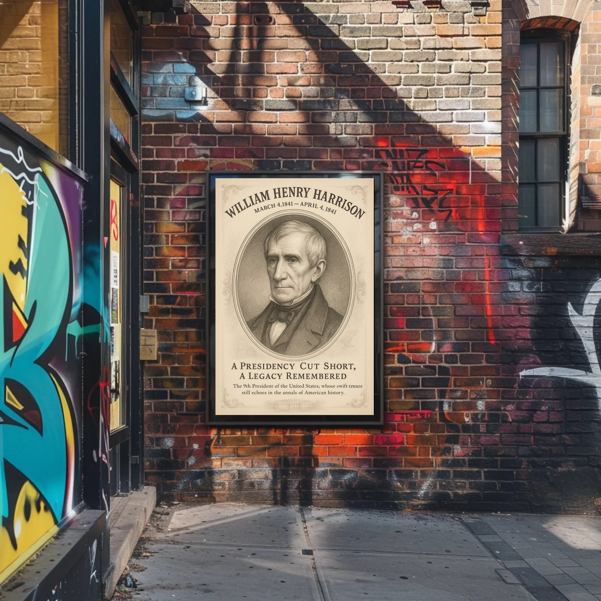 William Henry Harrison 9th President Sketch Poster Art Print PosterGoat