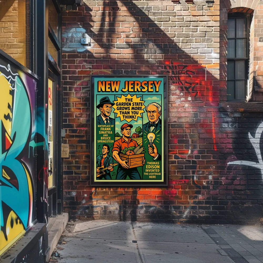 New Jersey Heritage Vintage Americana Cultural or Heritage Poster PosterGoat