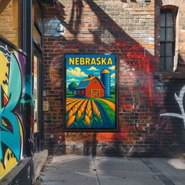 Nebraska Farm Scene Poster