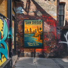 San Diego Where The Sun Meets The Sea Poster