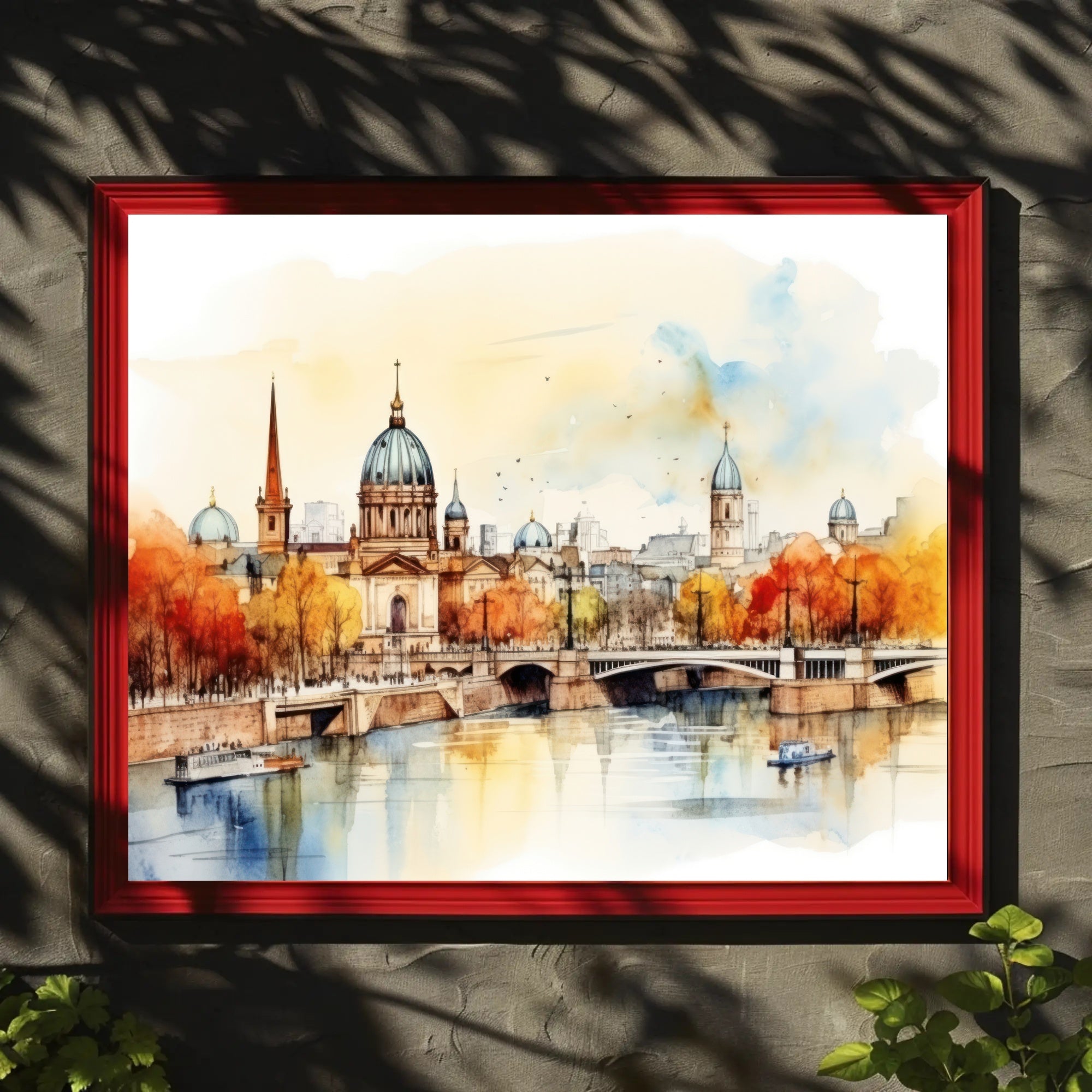 Autumn Cityscape by the River Poster