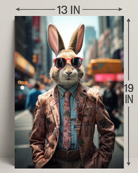 Stylish Rabbit In The City Poster