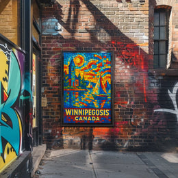 Winnipegosis, Canada Vibrant Mosaic Poster