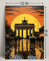 Sunset At The Brandenburg Gate Poster