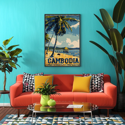 Cambodia Vintage Poster