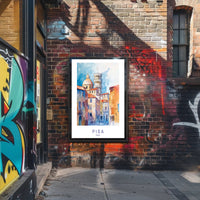 Pisa Leaning Tower Watercolor Art Travel Poster PosterGoat