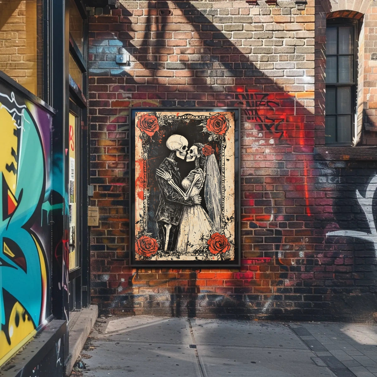 Eternal Love Skeletons Day of the Dead Cultural Poster