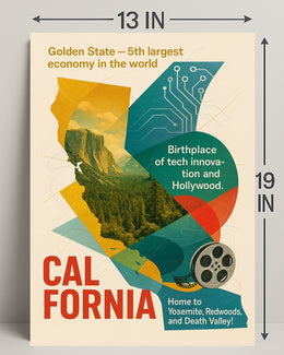 California Golden State Wall Art Print PosterGoat