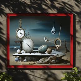 Surrealistic Dreamscape with Captivating Timepieces Abstract or Artistic Poster