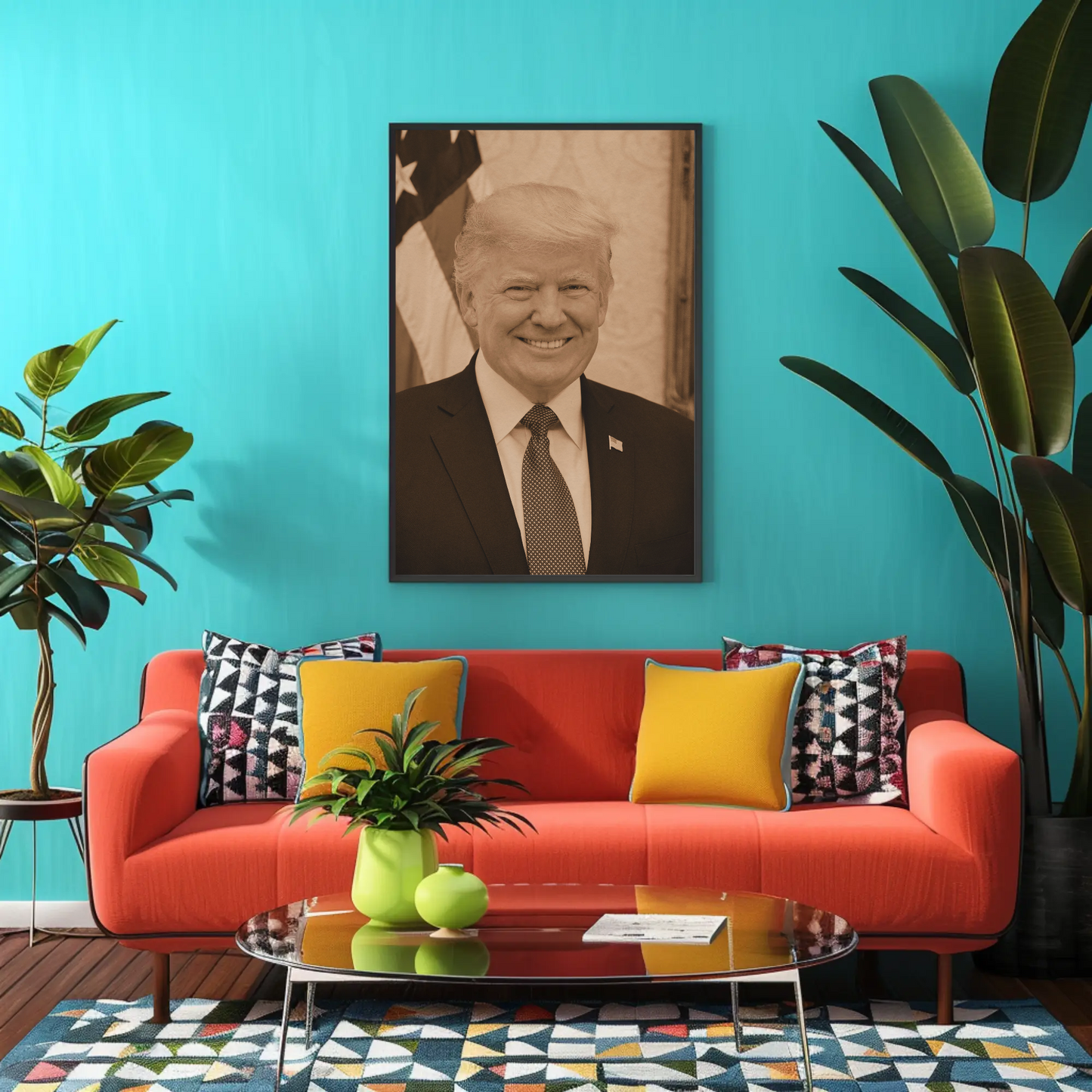 Donald Trump 45th President Sepia Photo