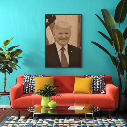 Donald Trump 45th President Sepia Photo