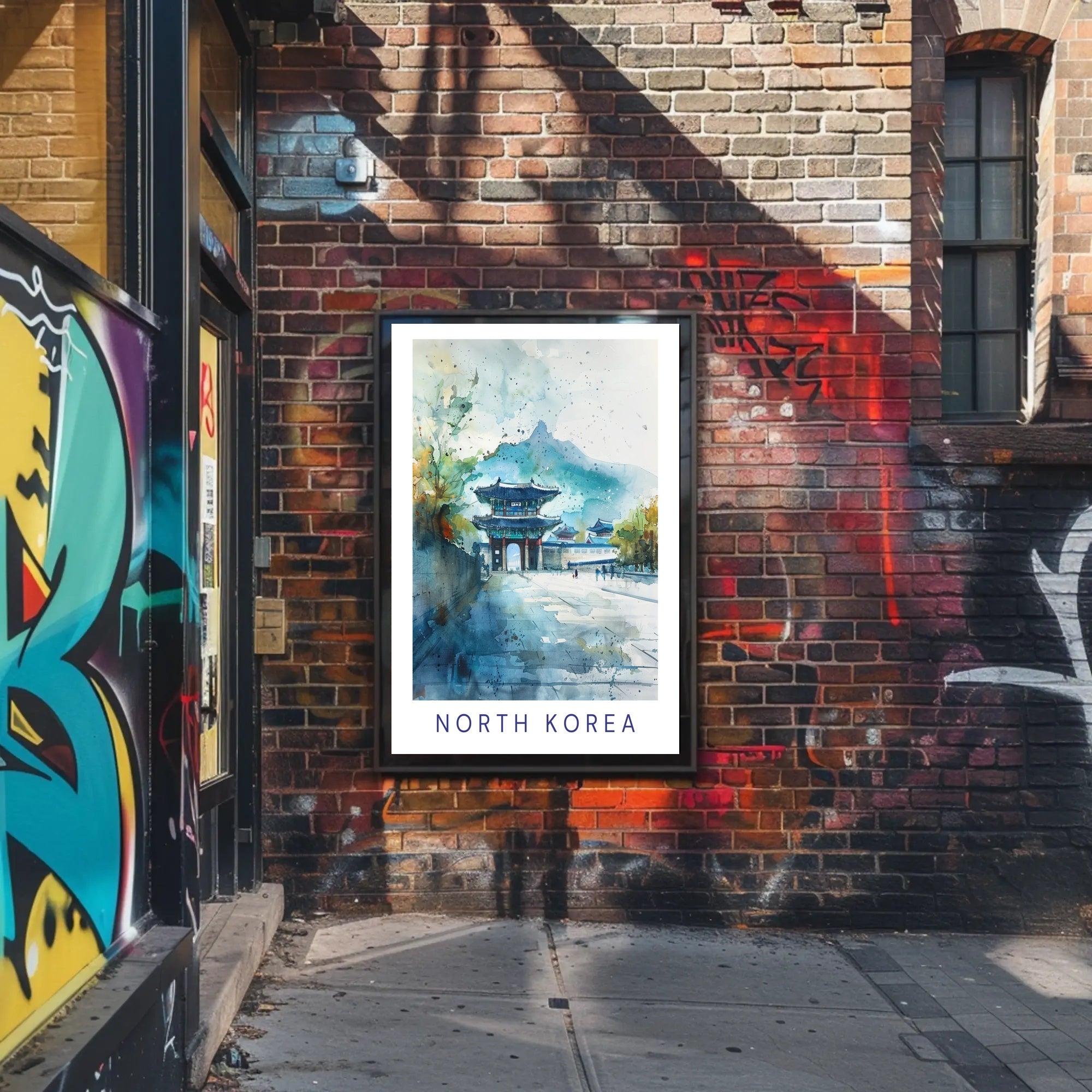 Traditional Korean Gate Scenic Art in Cultural Heritage Poster PosterGoat