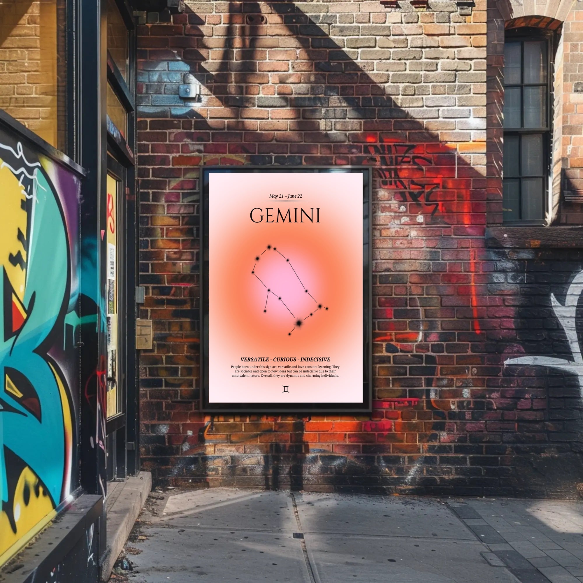 Gemini Zodiac Infographic Poster in Vibrant Modern Design PosterGoat