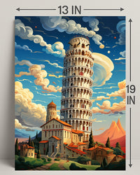 The Leaning Tower Of Pisa Artistic Poster PosterGoat