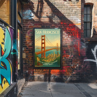 Vintage San Francisco Golden Gate Bridge Travel Poster