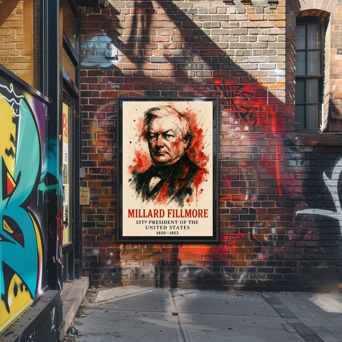 Millard Fillmore watercolor portrait in Historical Poster