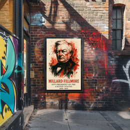 Millard Fillmore watercolor portrait in Historical Poster