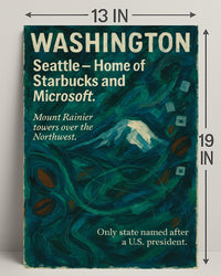 Washington Landmarks Modern Travel Poster