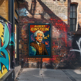 Albert Einstein Scenic Vintage Wanderlust Poster