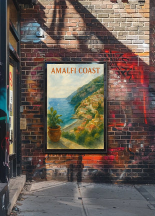 Amalfi Coast Poster Wall Art 18x24 Inches Seaside Decor