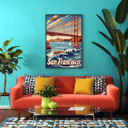 San Francisco Golden Gate Vintage Style Poster