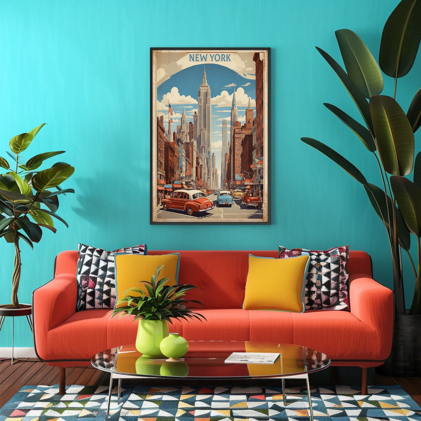 New York City Empire Street View Vintage Travel Poster