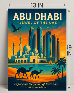 Abu Dhabi Sunset Travel Poster