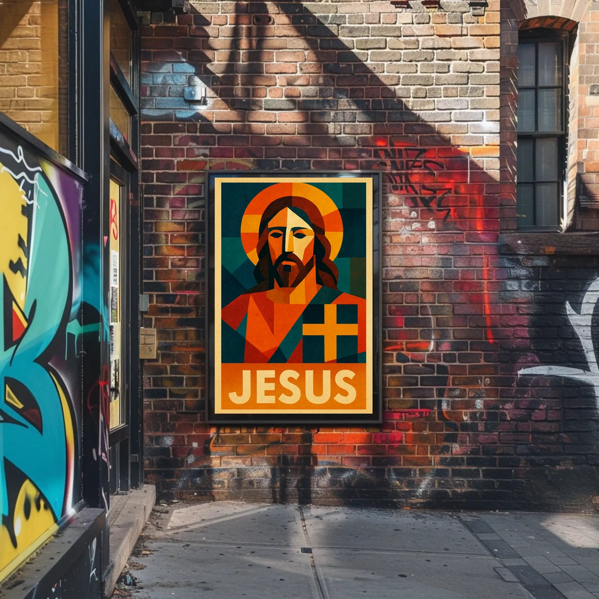 Jesus Iconic Representation Poster
