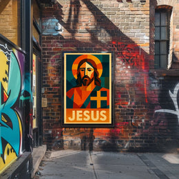 Jesus Iconic Representation Poster