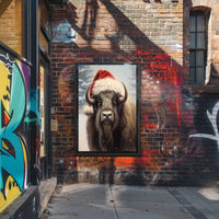 Festive Bison In Winter Wonderland Poster