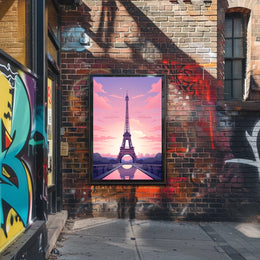 Eiffel Tower Sunset Travel Poster