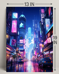 Neon Cityscape Poster