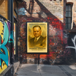 Herbert Hoover 31st President of the United States Vintage Watercolor Poster