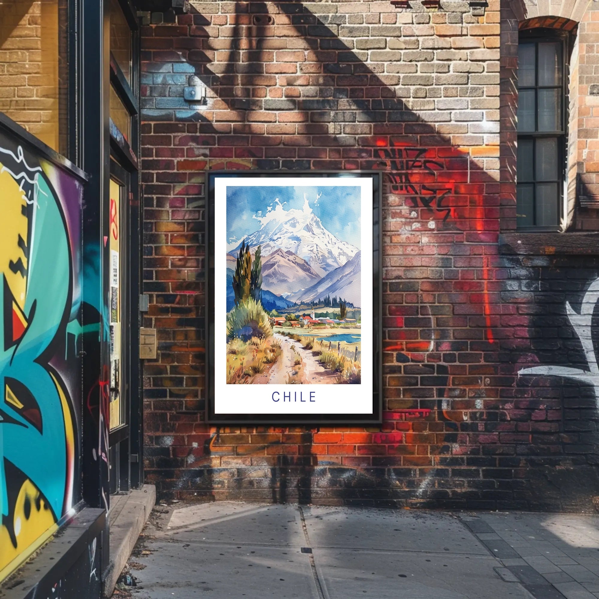 Majestic Andes Mountain Landscape Travel Poster PosterGoat