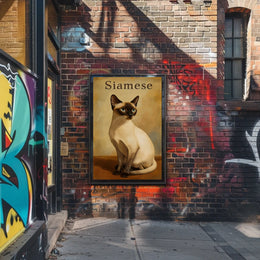 Siamese Cat Digital Painting Wall Decor Art Print Poster