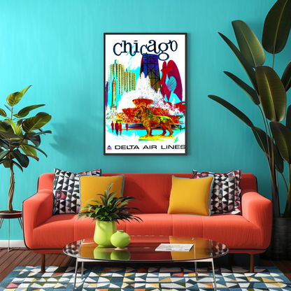 Chicago Vintage Travel Air Lines Poster