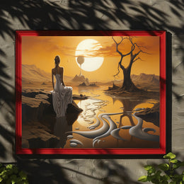 Surreal Landscape with Futuristic Structures Sci-Fi Poster