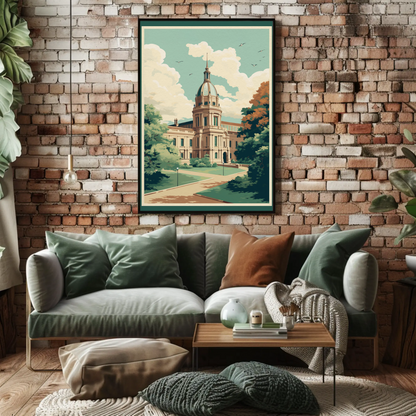European Palace Garden Pathway Travel Poster