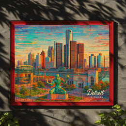 Detroit Skyline Poster