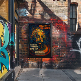 Albert Einstein Inspirational Abstract Art Poster