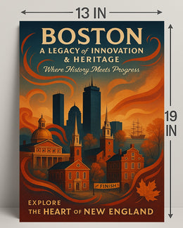 Boston A Legacy of Innovation Heritage Poster PosterGoat