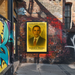 Barack Obama 44th President of the United States Vintage Watercolor Poster